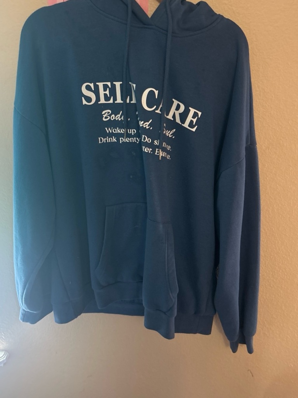 Self Care Navy Hoodie Sweatshirt for women